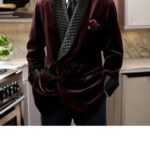 1 Pc Velvet Smoking Jacket Shawl Lapel Loose Men Suit Prom Blazer Retro Dinner Party Male Fashion Coat 2024 Latest Designs