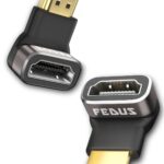 FEDUS 2 Pack 8K Ultra HD HDMI Connector 90+270 Degree L Shape HDMI Male To Female Converter Right Angle HDMI Adapter Extender For TV Led LCD TV Stick, Xbox PS3 PS4 PS5 Supports 3D HDR 8K@60Hz 4K@144Hz