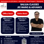 Best Online Teacher for IIT JEE Mathematics – Baluja Classes